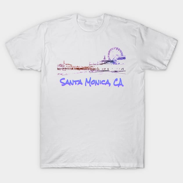 Santa Monica, CA Silhouette T-Shirt by Christine aka stine1